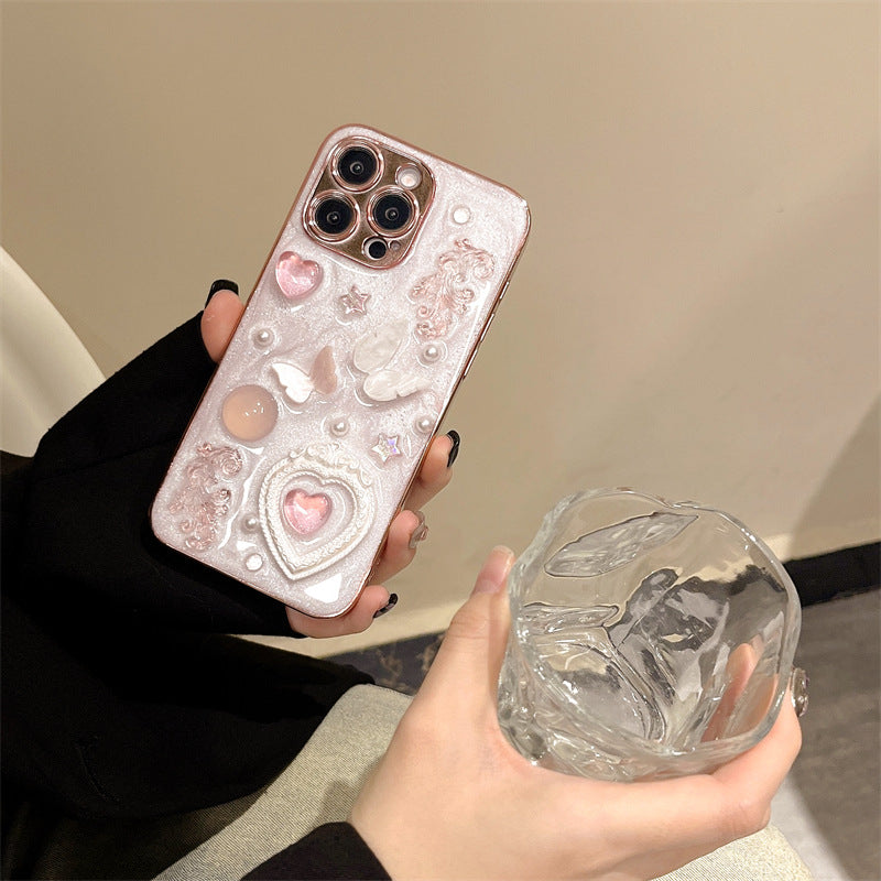 3D Kelebek Kalp Baskılı Kılıf