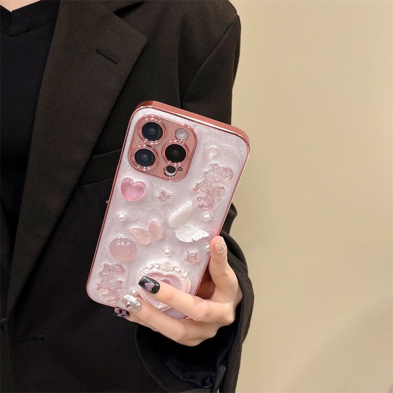3D Kelebek Kalp Baskılı Kılıf
