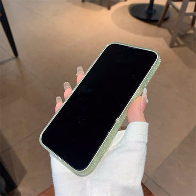 Transparan Kenarları ve Lensleri Simli Telefon Kılıf